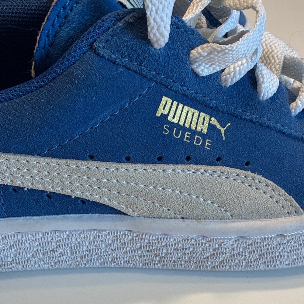 Puma Classic Blue and White Suede Sneakers - Picture 6 of 8